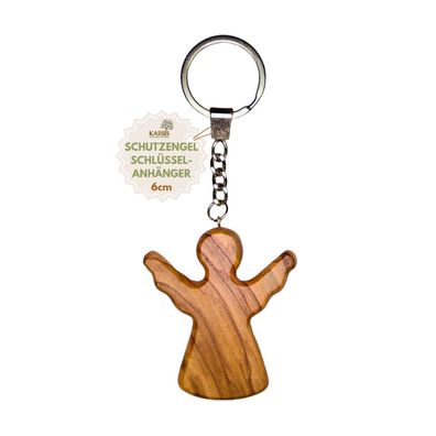 Schlüsselanhänger Schutzengel aus Olivenholz Geschenk Talisman Handschmeichler