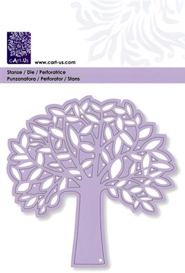CART-US Stanzschablone Baum mit Blättern 101 x 101 mm Metall