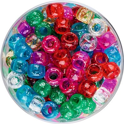 KNORR Prandell 212281933 Großlochperlen-Mix glitter Ø 7 mm bunt