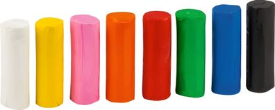 Knete-Eimer weiss gelb orange rosa rot grün blau schwarz