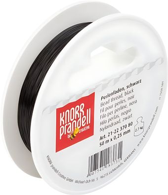 KNORR Prandell Perlenfaden bunt 50 m Ø 025 mm Nylonfaden schwarz