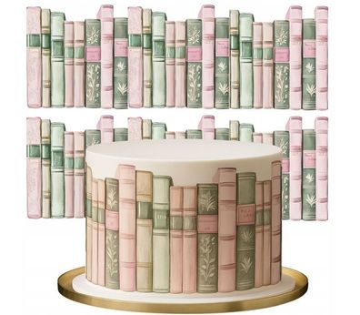 Tortenaufleger Bücher Personalisierter Essbare Tortendekoration aus Fondant 01