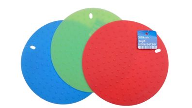 Silikon Topfuntersetzer farbig rot grün oder blau D= 18cm 1 Stück