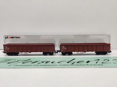 Hobbytrain N DC H23403 2er-Set offene Güterwagen Eanos-x052 / DB / OVP