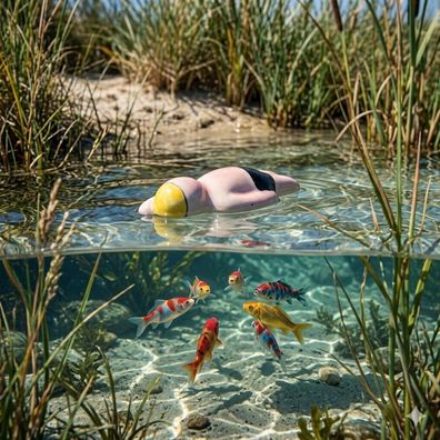 Maritime Porzellanfigur "Badegast" - Erfrischende Deko-Schwimmer