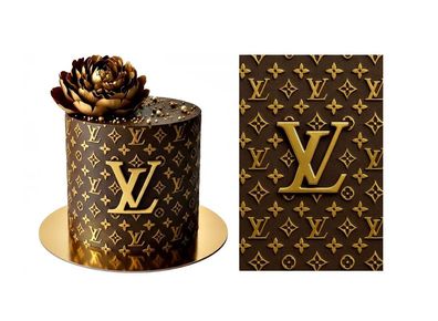 Tortenaufleger Louis Vuitton Personalisierter Essbare Tortendekoration aus Fondant