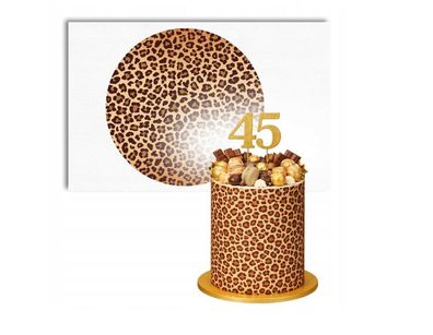 Tortenaufleger Leopard Essbar Zuckermasse Tortenbild Deko + 4 Muffin