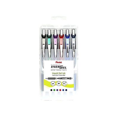 Pentel EnerGel BL77 0.7mm 6er Set sortiert Gelschreiber schnell Schule Büro