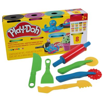 26,46 EUR/kg Play-Doh Knete 8er Pack mit 6 teiligem GOWI Knetwerkzeug Set