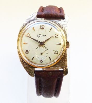 Schöne und sehr seltene Gisca Classic 17Jewels Herren Vintage Armbanduhr