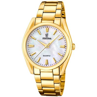 Festina Damenuhr Quarz Goldfarben/Perlmutt F20640/A