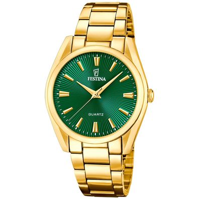 Festina Damenuhr Quarz Goldfarben/Grün F20640/B