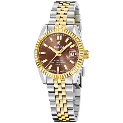 Festina Damenuhr Bicolor / Dunkelbraun 10 bar F20088/3