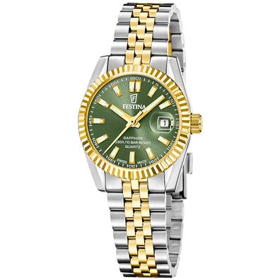 Festina Damenuhr Bicolor/Moosgrün 10 bar F20088/4