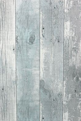 Vliestapete Antik Holz verwittert hell blau grau Holzoptik Tapete 68614