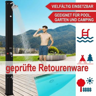 Solardusche Dusche Solar 35 Liter Solardsuche Garten mit Regenschutz Schwarz