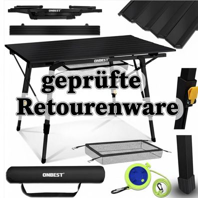Camping Klapptisch Angeltisch Alugestell Gartentisch 2 Personen Schwarz