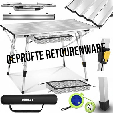 Camping Klapptisch Angeltisch Alugestell Gartentisch 2 Personen Silber