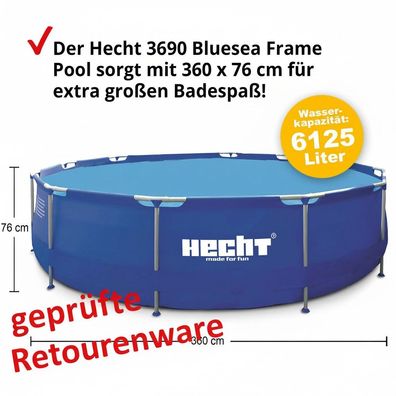 Pool Stahlrohrpool Pool Schwimmbecken 6125 Liter 360 x 76 cm