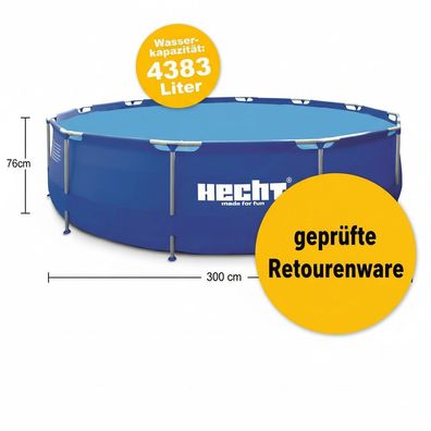 Stahlrohrpool Pool Schwimmbecken 4.383 Liter Wasser 300 cm/76 cm