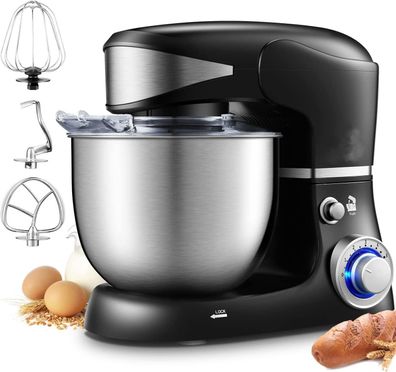 6-Liter-Küchenmaschine aus Edelstahl mit 1.600 W und 6 Geschwindigkeitsstufen - Royal