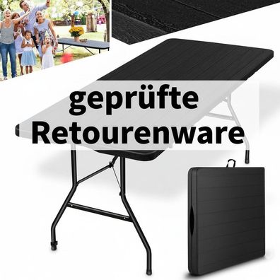 Klapptisch Gartentisch Buffettisch Campingtisch in Holz Optik aus robustem Kunststoff