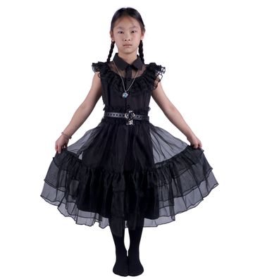 Wednesday Addams Ballkleid vom Rabentanz für Mädchen | Wednesday Kinder Kostüm | Inkl