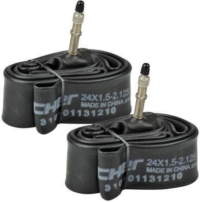 Set 2x Fischer Fahrrad Schlauch 24 Zoll 40-507 - 57-507 24 x 1,5 - 2,125 MTB