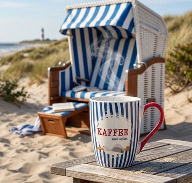 Bauchiger Porzellanbecher "Nordlicht" - Maritimer Genuss aus New Bone China