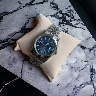 Armbanduhr Datejust Palm Dial Blau Stahl Jubilee Automatik Luxusuhr 39mm