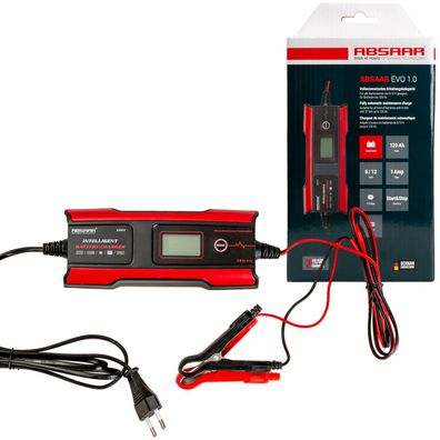 Absaar Erhaltungs-Ladegerät 6V + 12V LED Auto Motorrad Batterie-Ladegerät Lader