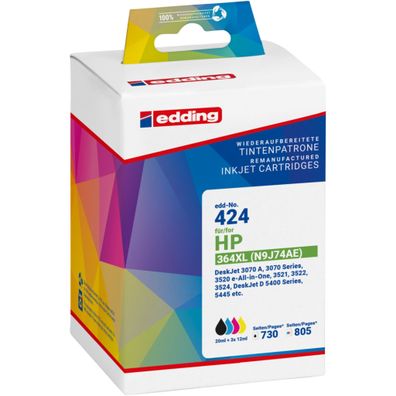 Edding Tintenpatrone EDD-424 ersetzt HP 364XL Multipack 4