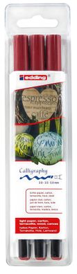 Edding Kalligrafiestift 1255 2,0 + 3,5 + 5,0 mm karmesin 3er