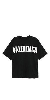 Balenciaga Logo Tape T Shirt Schwarz Unisex