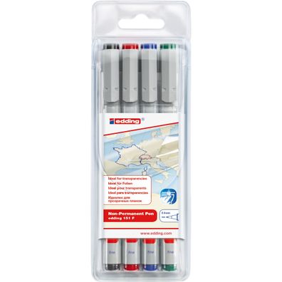 Edding Folienschreiber non-permanent 151 F 0,6 mm 4er-Set