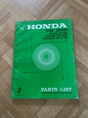 Honda G28 Series Parts List 1972 Einachser Garten Ersatzteil Nummern Liste Top