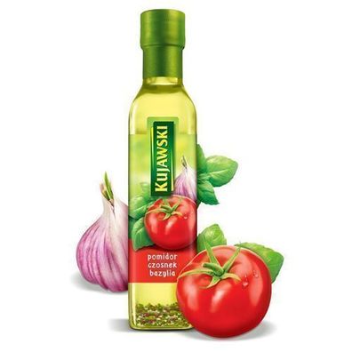Rapsöl mit Tomaten Knoblauch & Basilikum 250ml - Gewürzöl Würzöl - Öl Kujawski