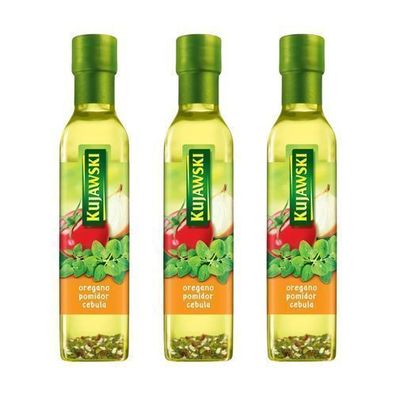 Rapsöl mit Oregano Tomaten & Zwiebel 3x 250ml - Gewürzöl Würzöl - Öl Kujawski
