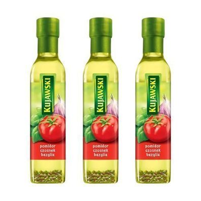Rapsöl mit Tomaten Knoblauch & Basilikum 3x 250ml Gewürzöl Würzöl - Öl Kujawski