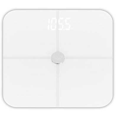 Adler AD 8187 Personenwaage mit Körperanalyse mit App, bis 180 kg, Weiß