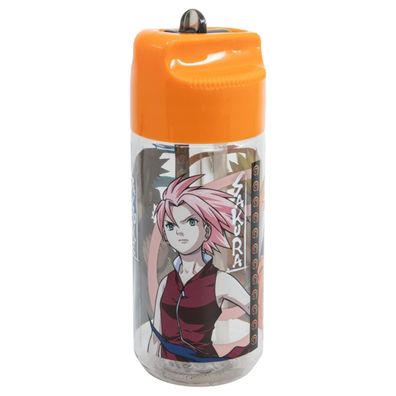 Naruto Wasserflasche für Kinder 430 ml mit praktischem Strohhalm