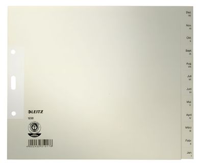 LEITZ Register A4 5ST grau BxH 24x20cm Monate JanDez Packung mit