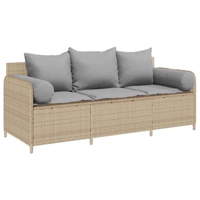 Komfortables Gartensofa aus PE-Rattan | Balkonmöbel | Terrassenmöbel | 170 cm