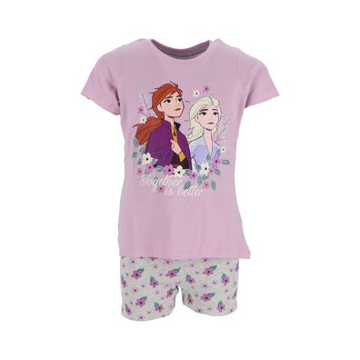Frozen Pyjama Kurzer Schlafanzug aus weicher Baumwolle Nachtwäsche Shortama für