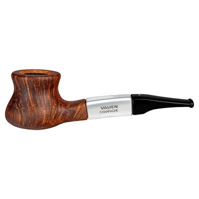 VAUEN Designer Pfeife Champagne 1, braun, glatt, 9mm Filter, Weißpunkt