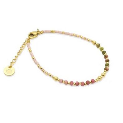 Armband - Edelstahl vergoldet - Perlen & Edelstein