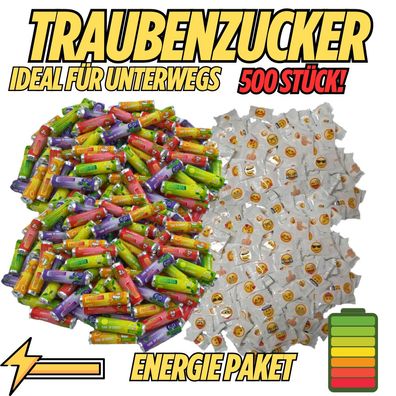 Traubenzucker 500 Stk Mix Paket | Snacks | Süßigkeit | Bonbon | Süßware | Lecker