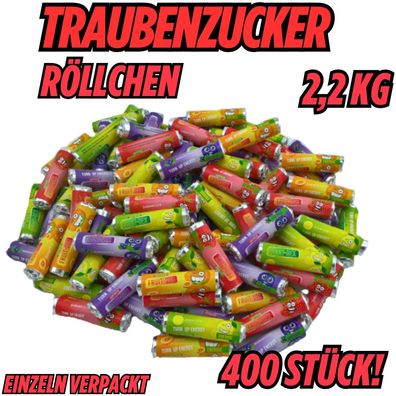 400 Traubenzucker Röllchen Frucht Bunt Energie