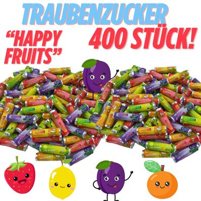 Traubenzucker Röllen - 400 STK. einzeln verpackte Dextrose Bonbons - Süßware