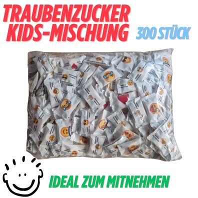 300 Stück Traubenzucker Bonbons Emoji Einzeln Verpackt